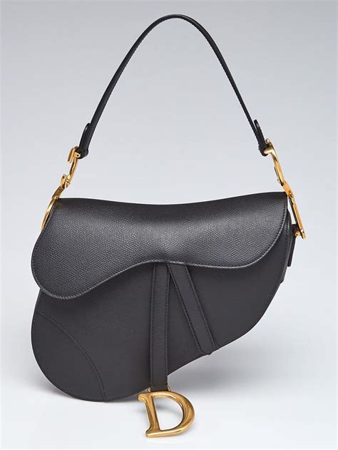 dior saddle bag black leather